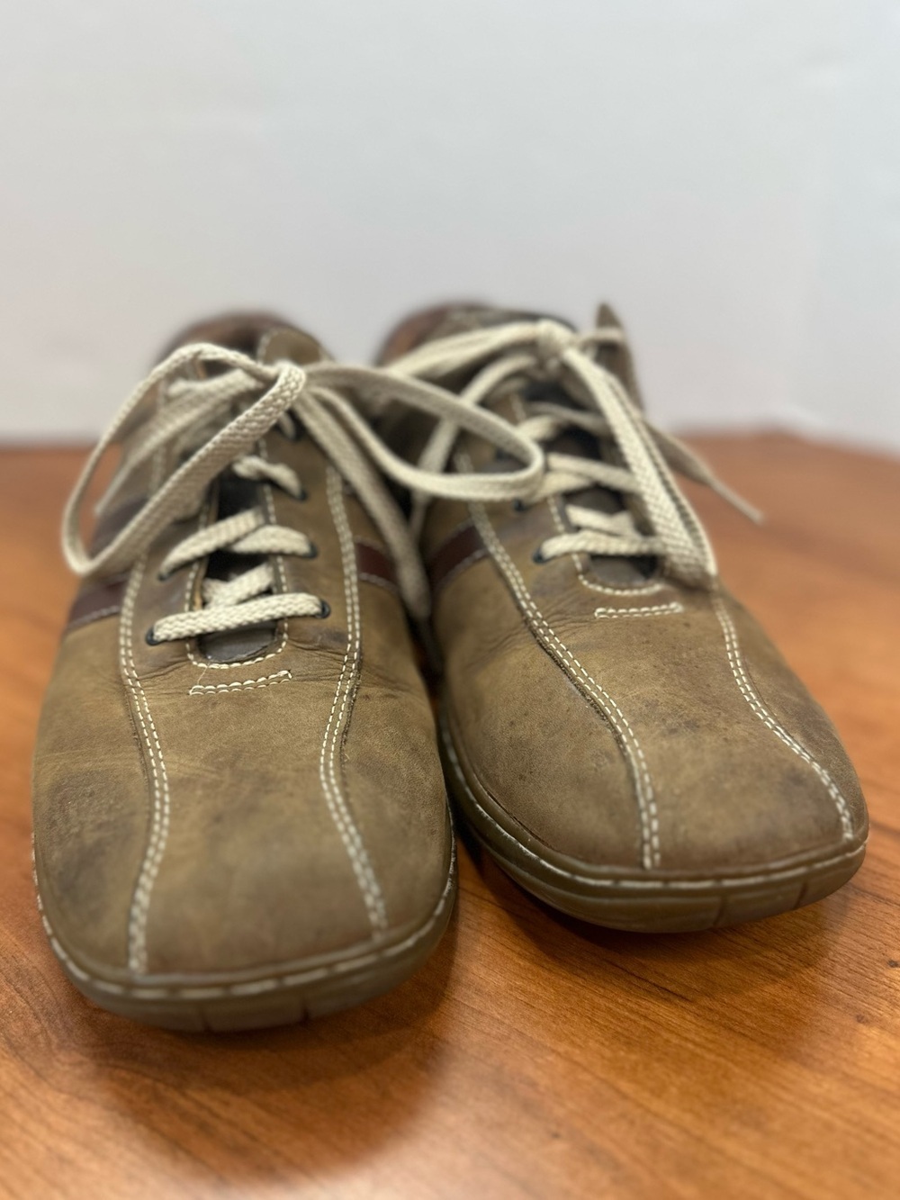 Y2K Vintage Skechers 4400 Men's Brown Leather Lace-Up Oxfords Sz 10.5 Stripes